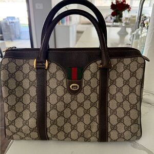 Gucci Beige and Brown Monogram Bag